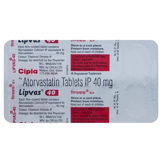 lipvas 40 tablet 10's